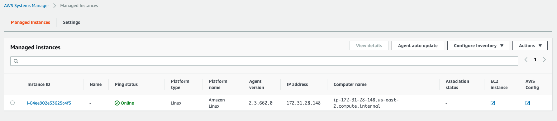 AWS Session Manager - Managed instances
