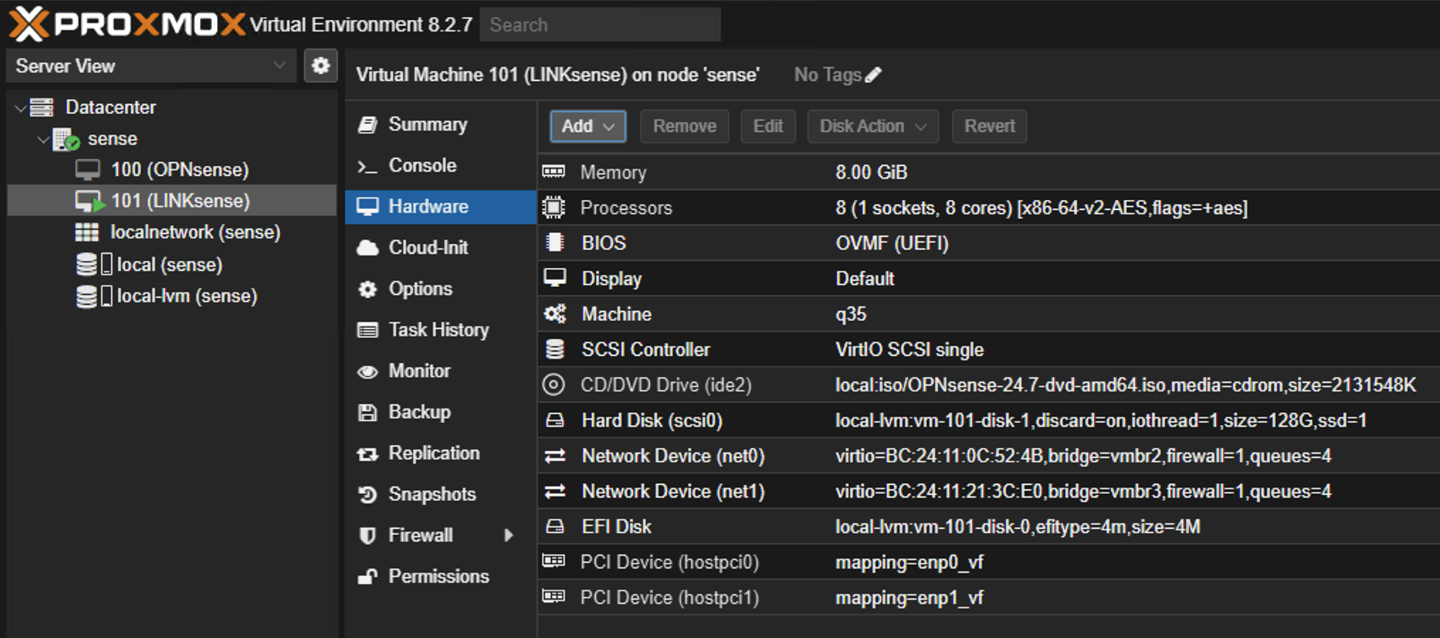 Intel Network - Mapped PCI Devices