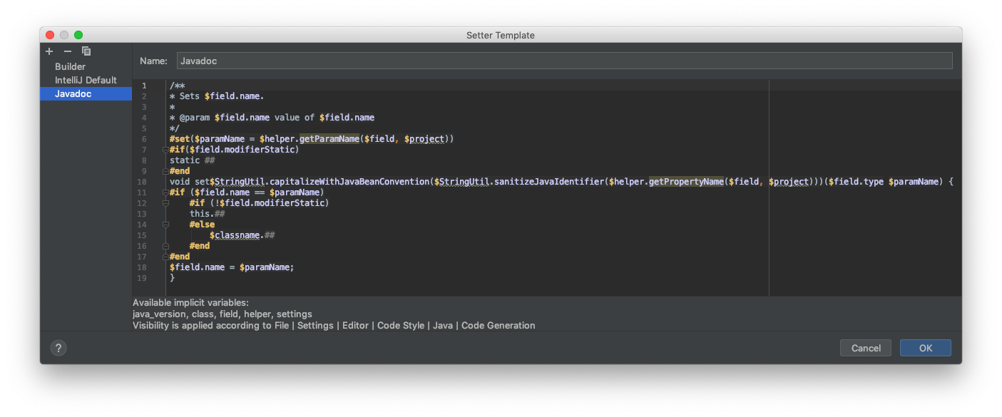 Endless smart Credential Add final and javadoc for auto-generated getters and setters in IntelliJ |  Terrence Miao's Adventures