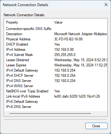 Network Details