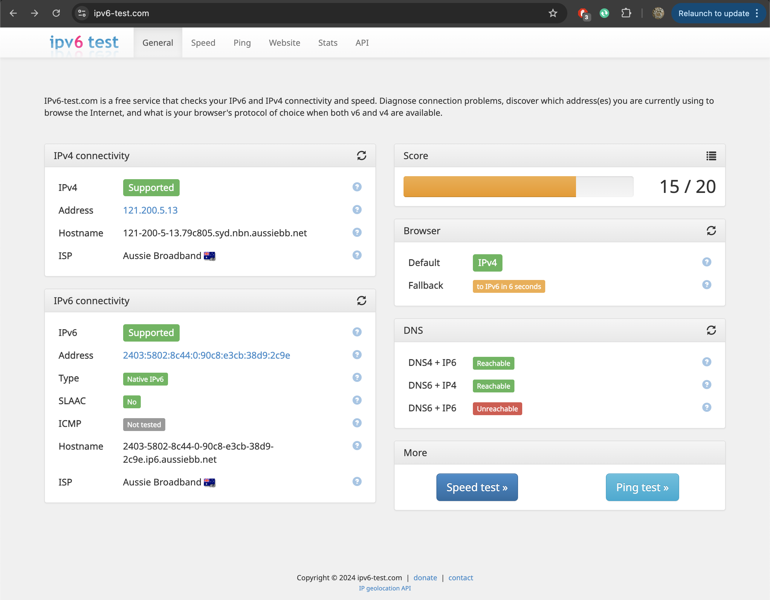 OPNsense - IPv6 Test