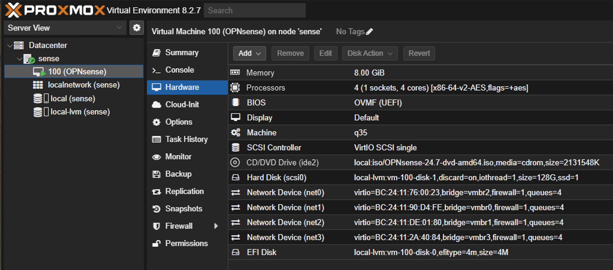 OPNsense - Setting In Proxmox