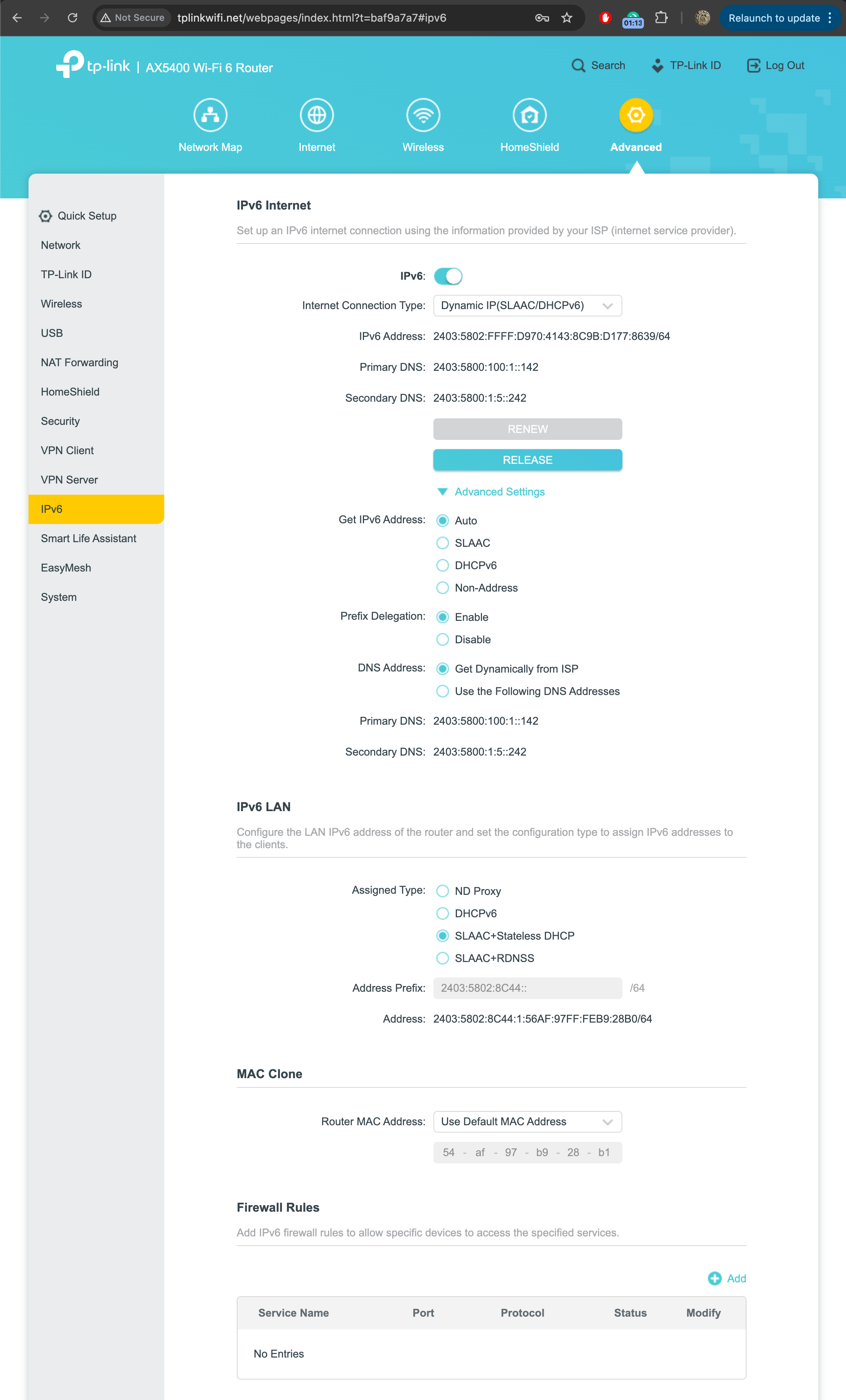 OPNsense - TP-Link IPv6