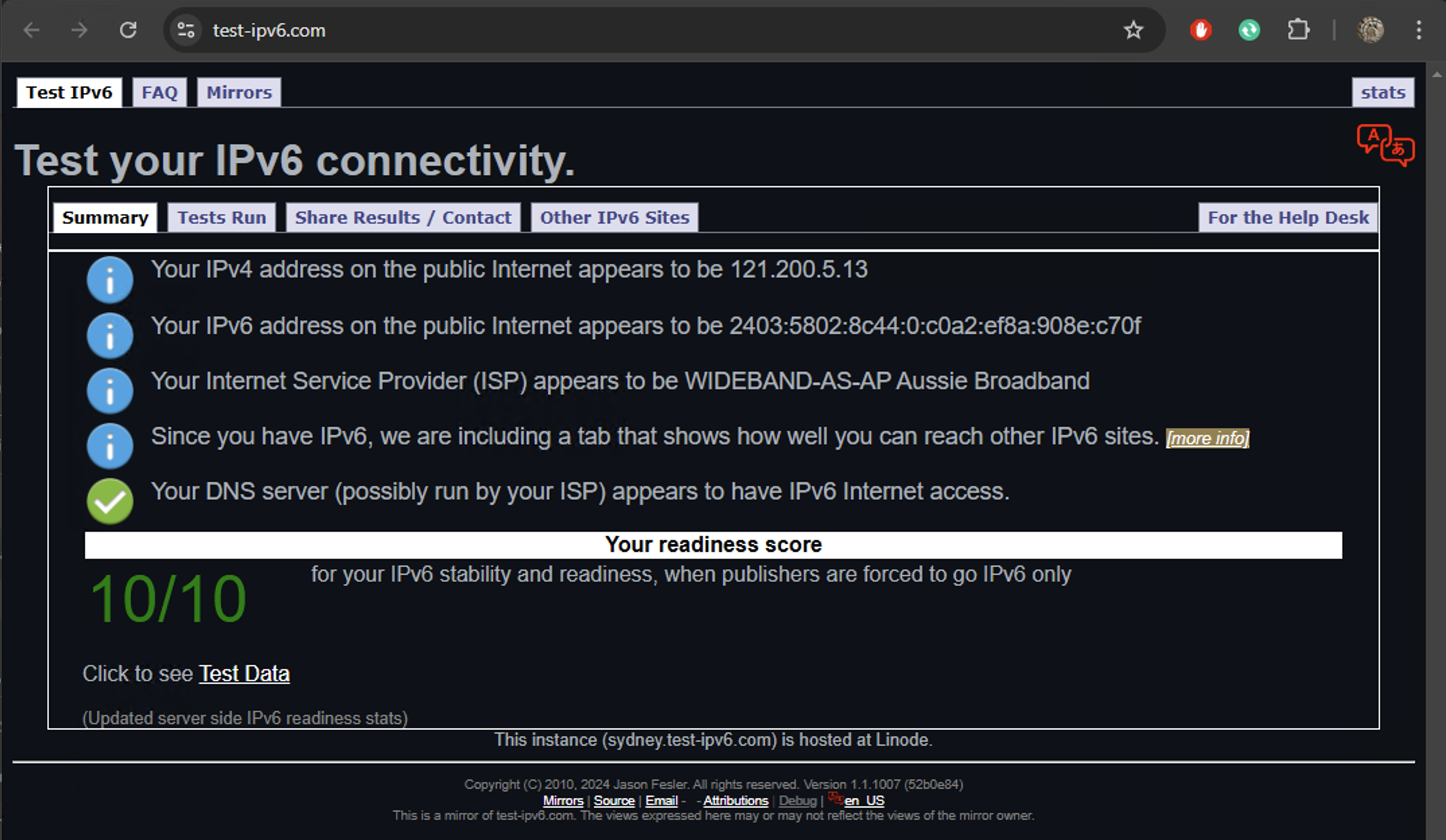 OPNsense - Test IPv6