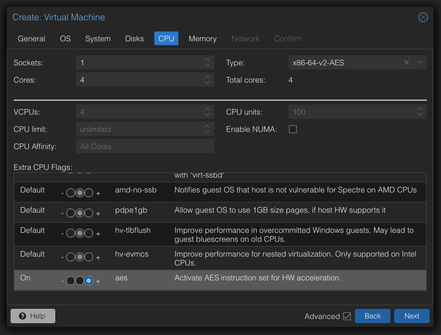 OPNsense - VM CPU