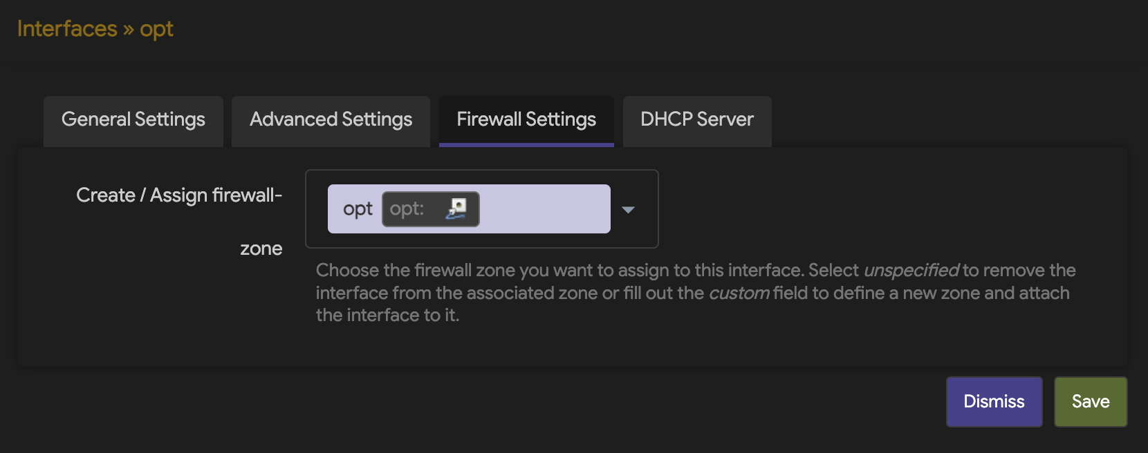 OpenWRT - OPT Firewall Settings