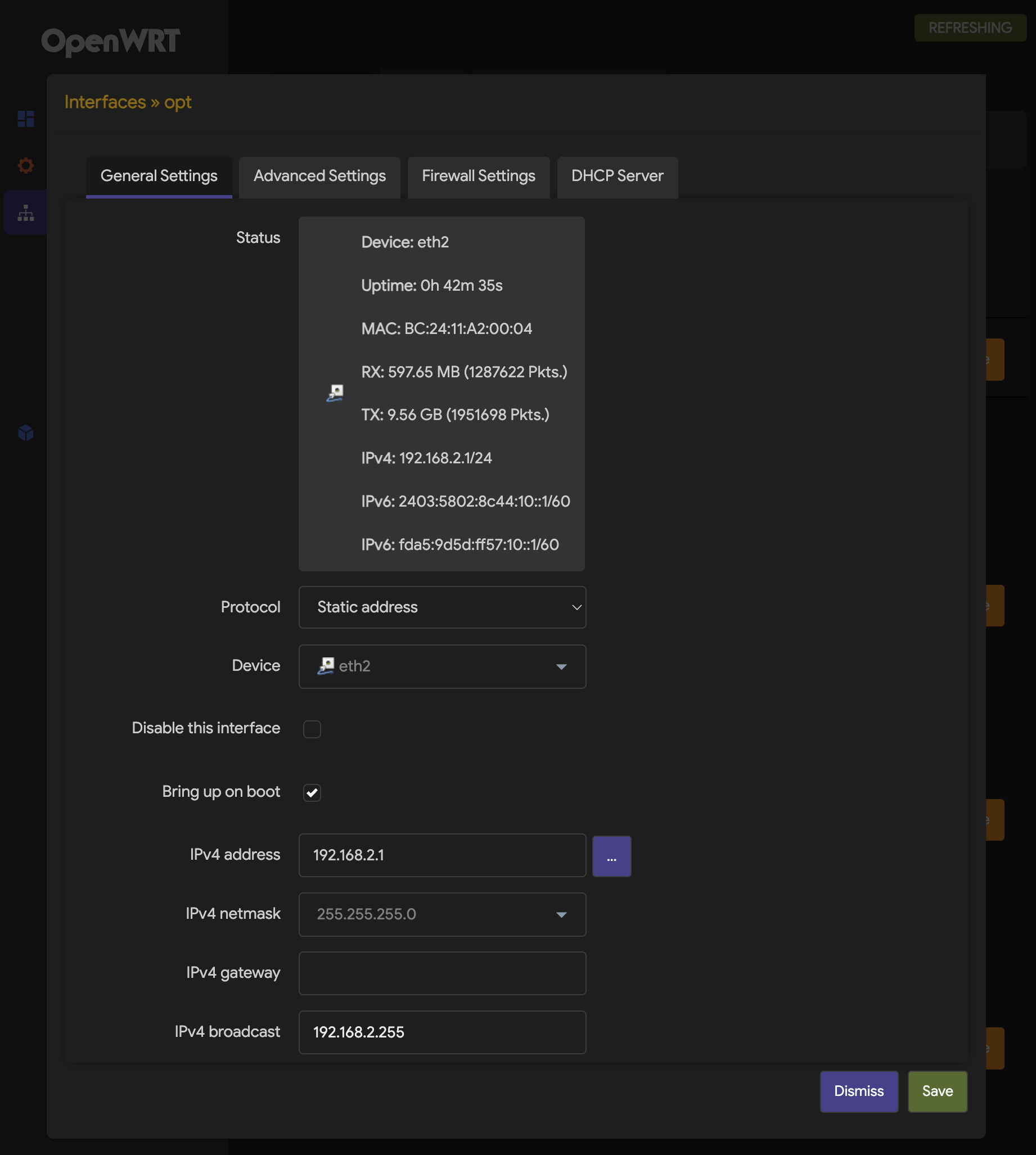 OpenWRT - OPT Interface