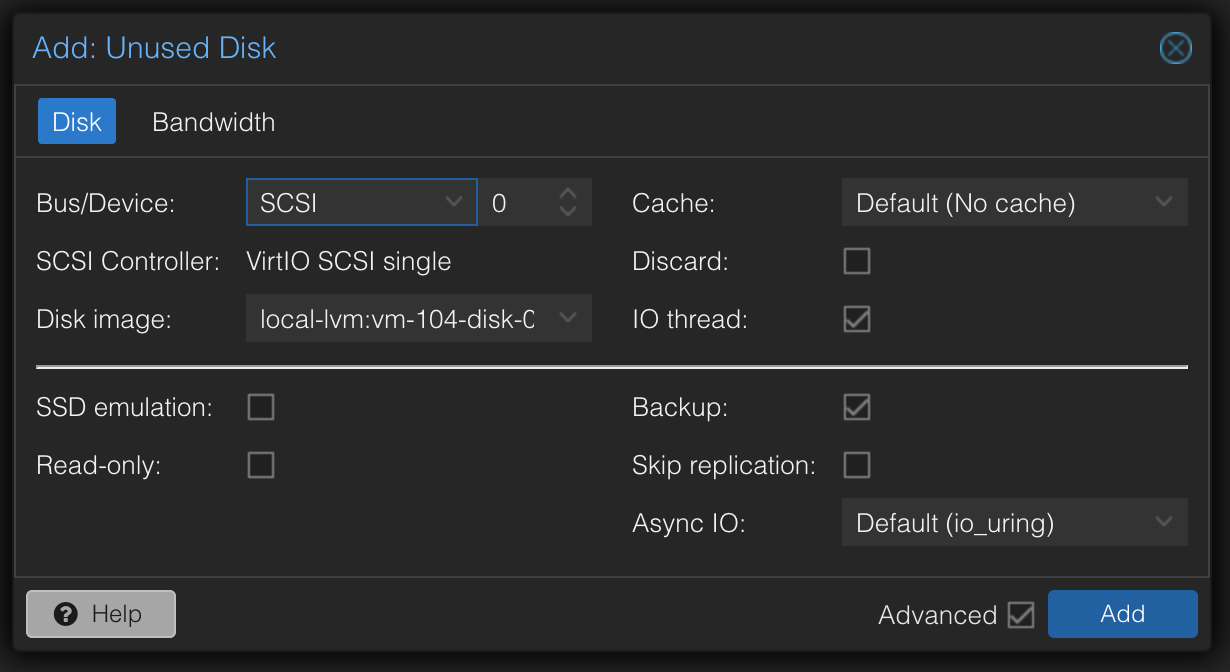 OpenWRT - VM Unused Disk