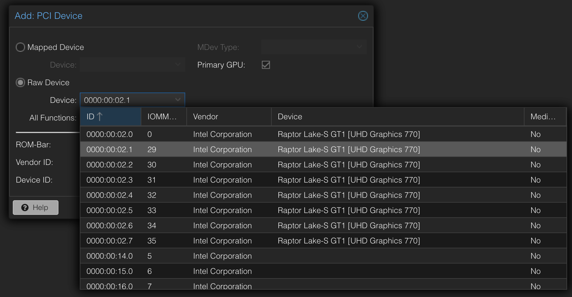 Proxmox - Windows 11, PCI device