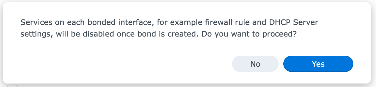 Synology - Bond warning message