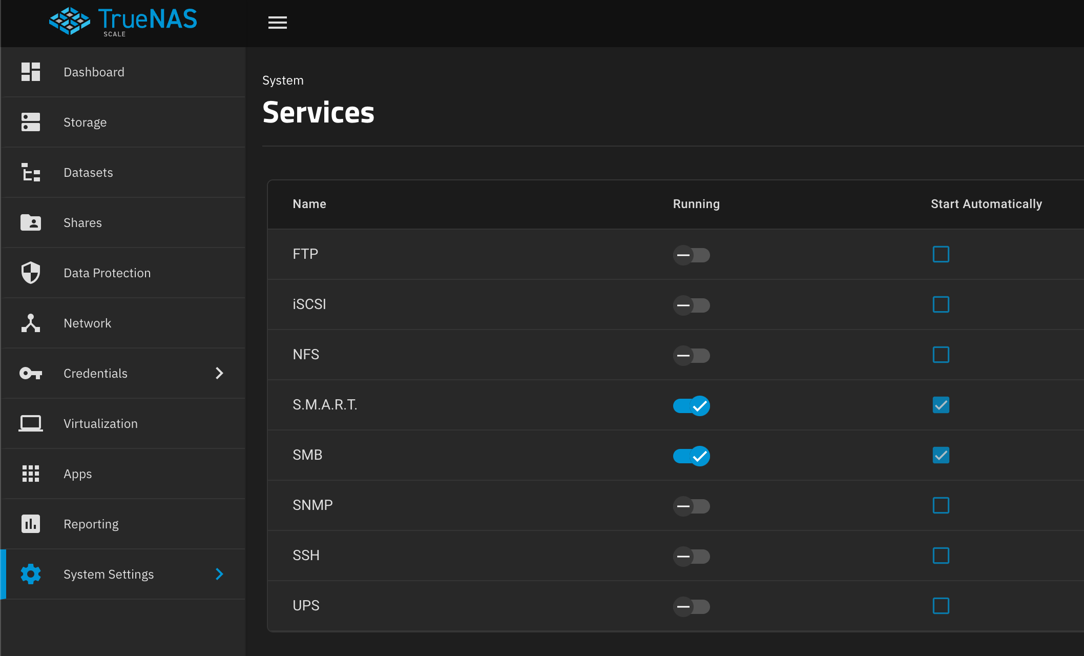 TrueNAS - Enable SMB service