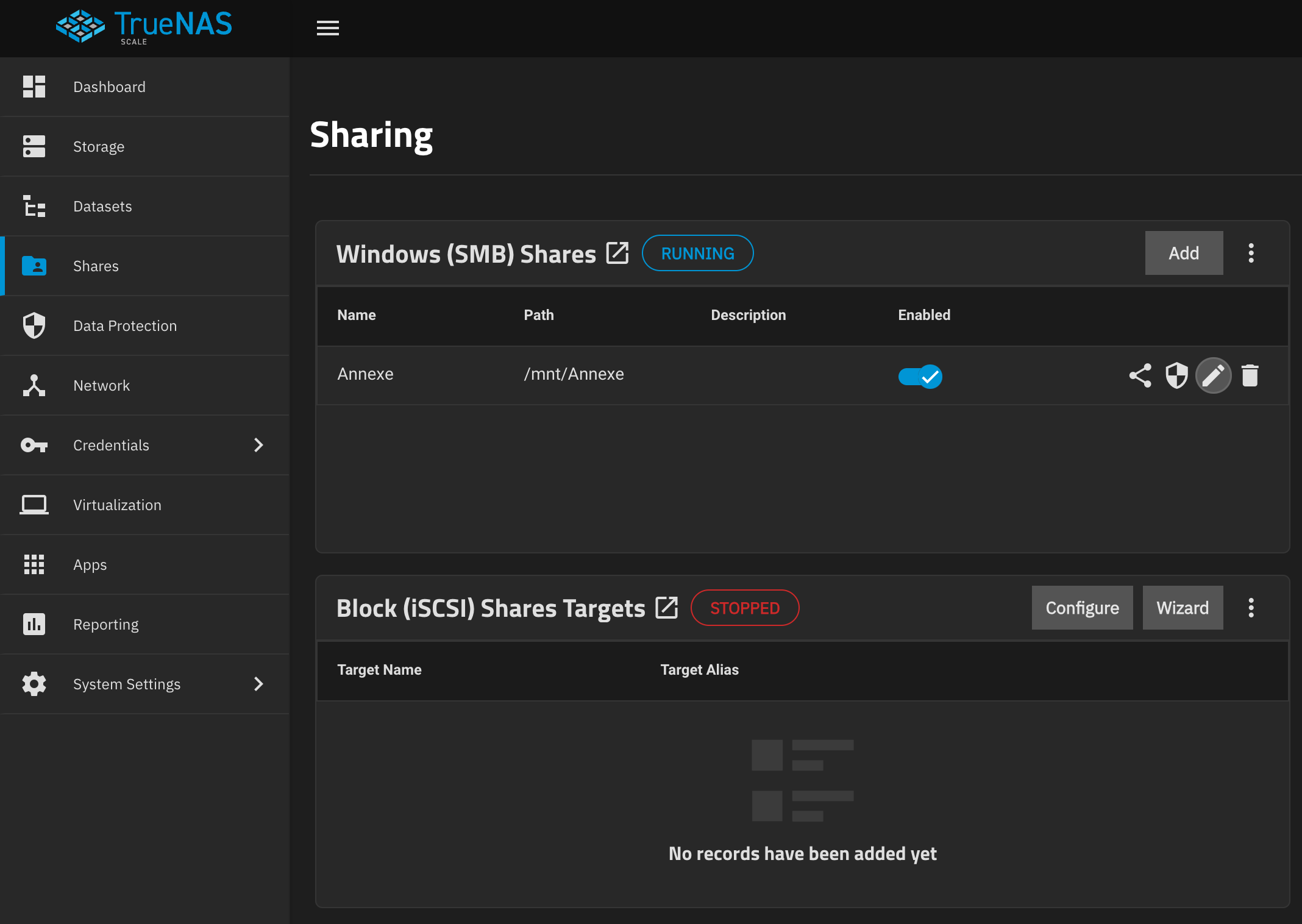 TrueNAS - Sharing