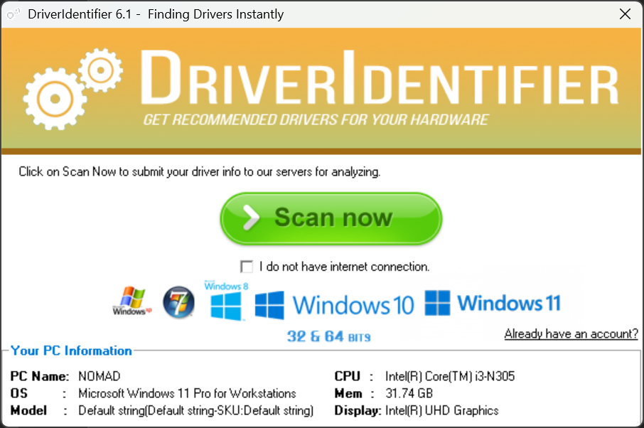 Windows - Driver Identifier